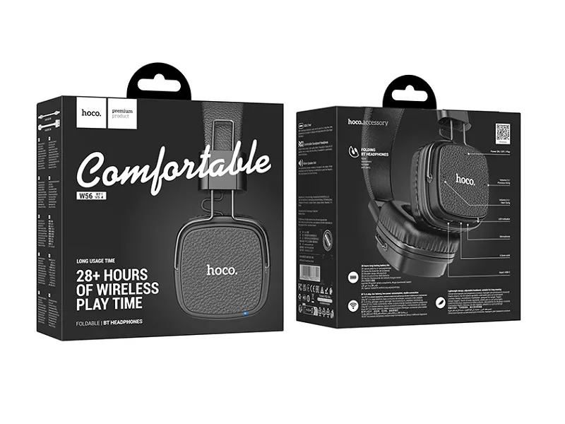Складные Bluetooth наушники Hoco W56 с поддержкой AUX и длительным временем автономной работы