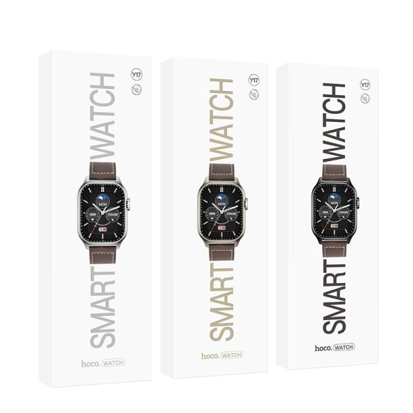 Hoco Y17 Smart Watch Call Version в черном цвете с функцией звонков, пульсометром и защитой IP68