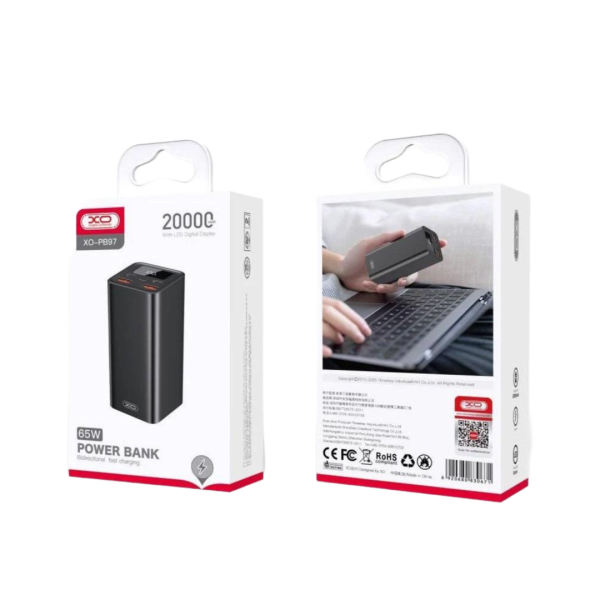 Внешний аккумулятор XO PB97 PD65W 20000mAh — черный