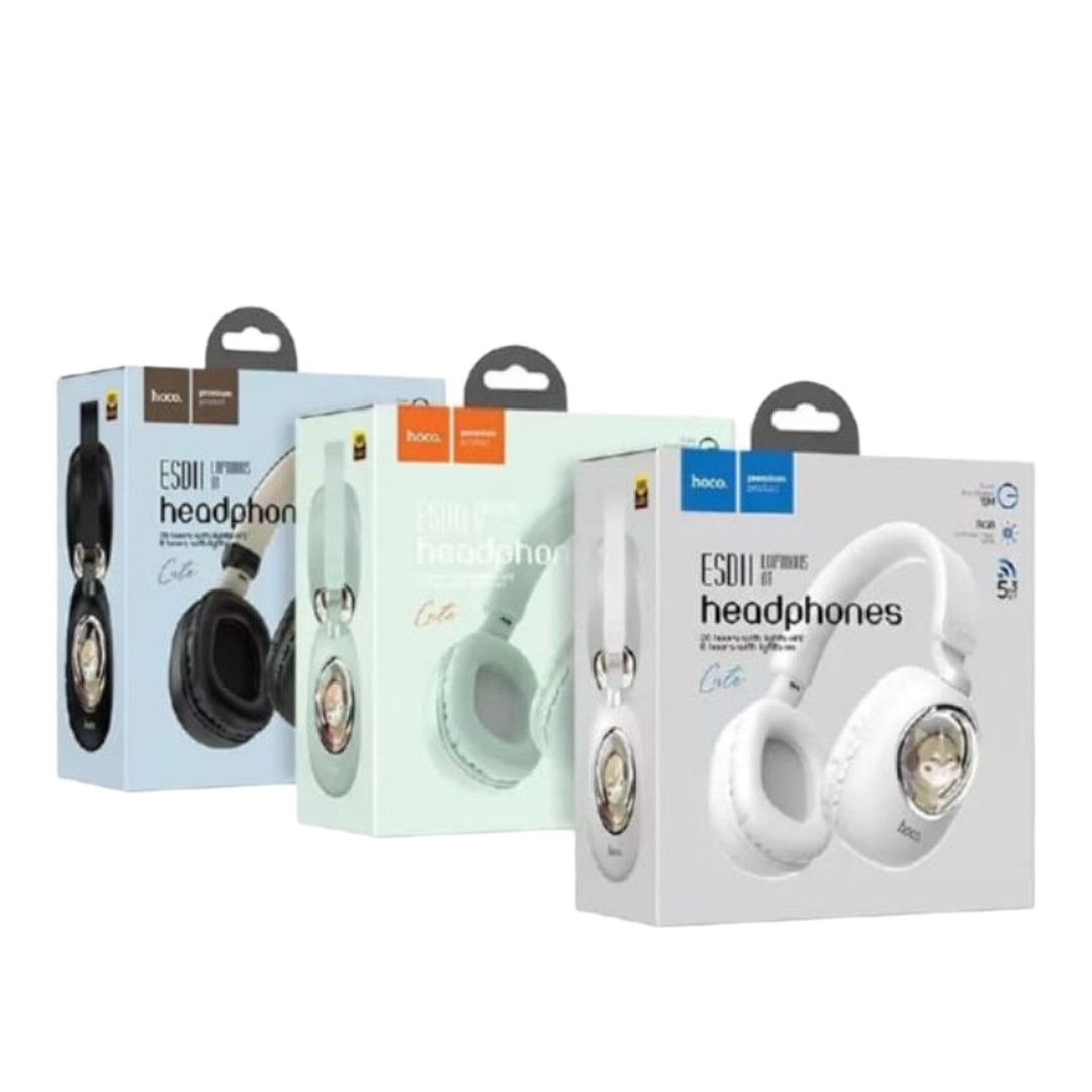 Накладные Bluetooth наушники Hoco ESD11 с RGB-подсветкой и складным дизайном