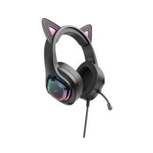 Игровые наушники Hoco W107 с кошачьими ушками и подсветкой