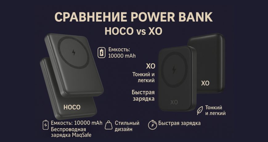 Сравнение Powerbank Hoco Q26A и XO PR242 — внешний вид, характеристики и выбор модели