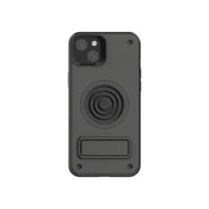 чехол с держателем и карбоновой текстурой для iPhone 15 Plus