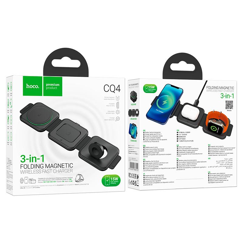 Hoco CQ4 Magic Cube 3-в-1 беспроводная зарядка MagSafe
