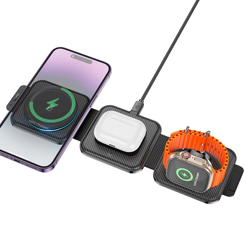 Hoco CQ4 Magic Cube 3-в-1 беспроводная зарядка MagSafe