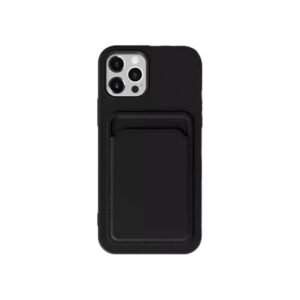 чехол с фланелевой подкладкой и слотами для карт для iPhone 14 Pro черный