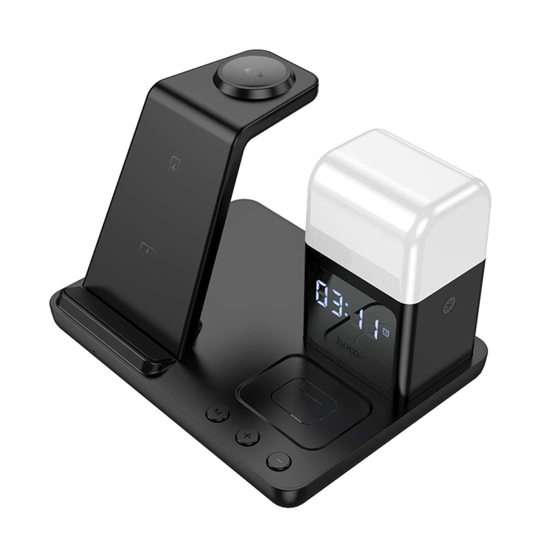 Hoco CQ9 Crown зарядка ночник черно-белая