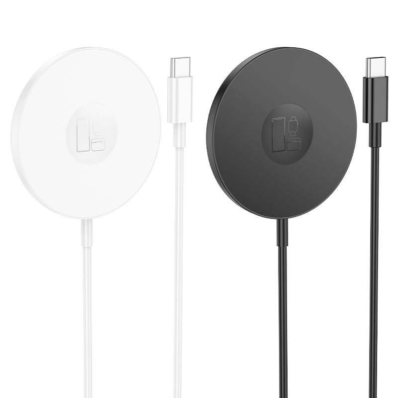 Hoco CW50 магнитная беспроводная зарядка черно белая