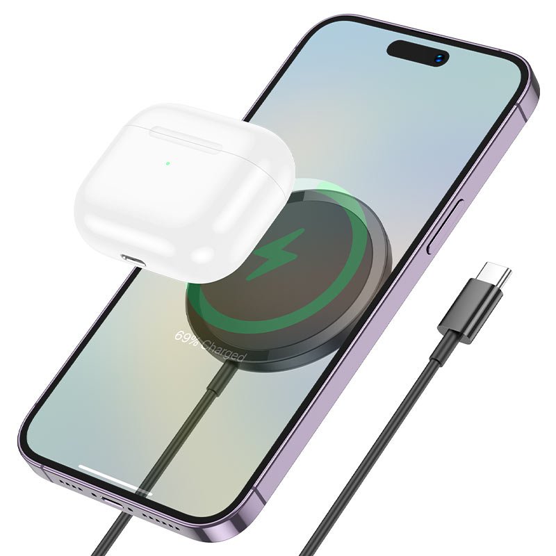 Hoco CW52 магнитная беспроводная зарядка черная белая