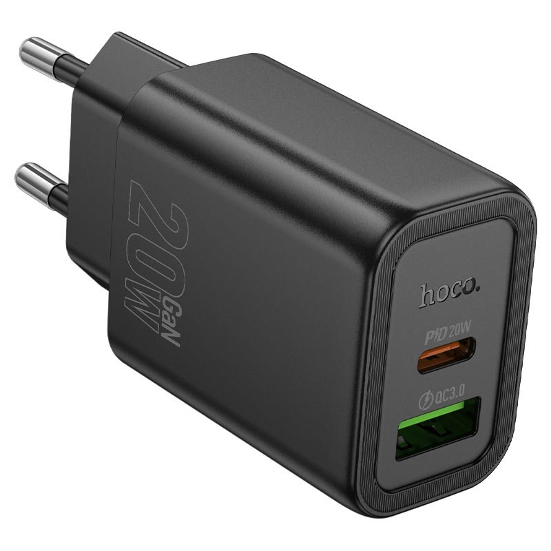 зарядное устройство Hoco N61 PD20W+QC3.0 чёрный белый