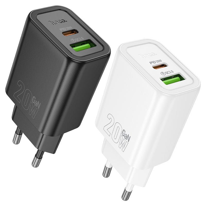 зарядное устройство Hoco N61 PD20W+QC3.0 чёрный белый