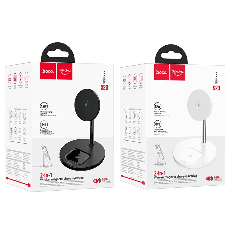 Hoco S23 Volant магнитная беспроводная зарядка черная белая