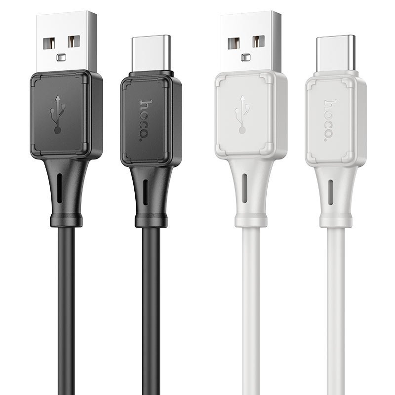 Hoco X101 Assistant USB-A to Type-C кабель, чёрный — вид сбоку
