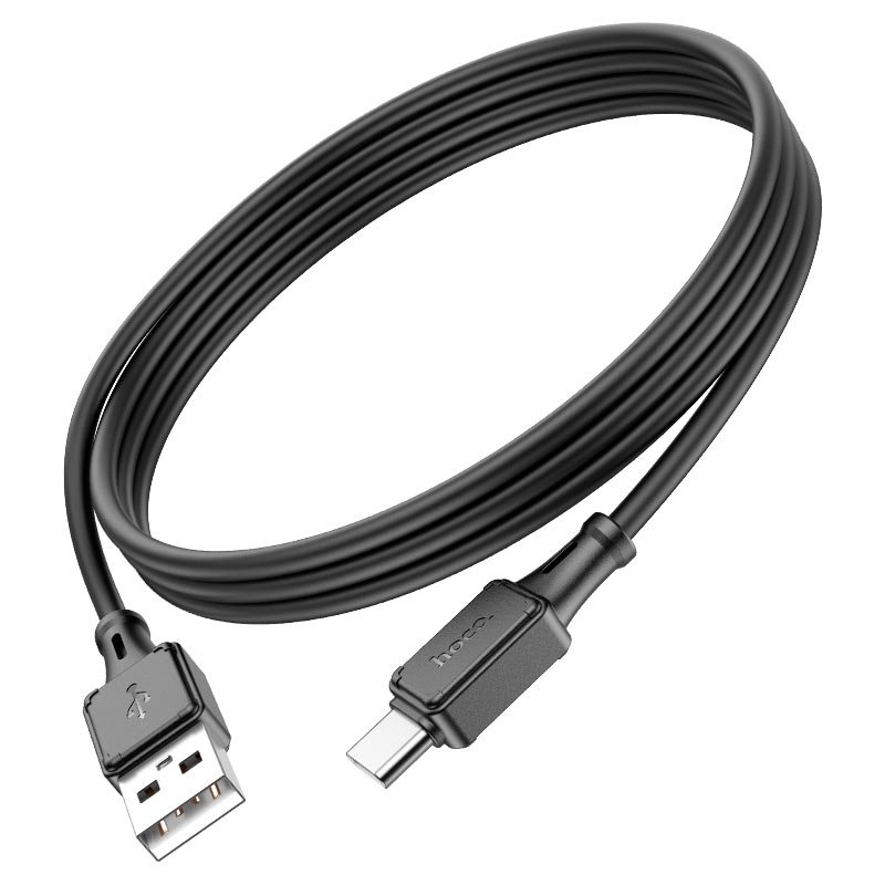 Hoco X101 Assistant USB-A to Type-C кабель, чёрный — вид сбоку