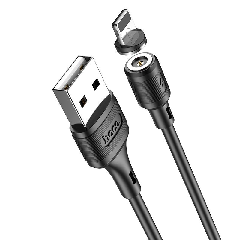 Hoco X52 Sereno Magnetic Charging Cable — Lightning, 1m, Black