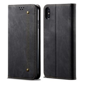 кожаный чехол iPhone X/XS деним чёрный