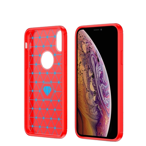 чехол TPU iPhone X/XS карбон красный