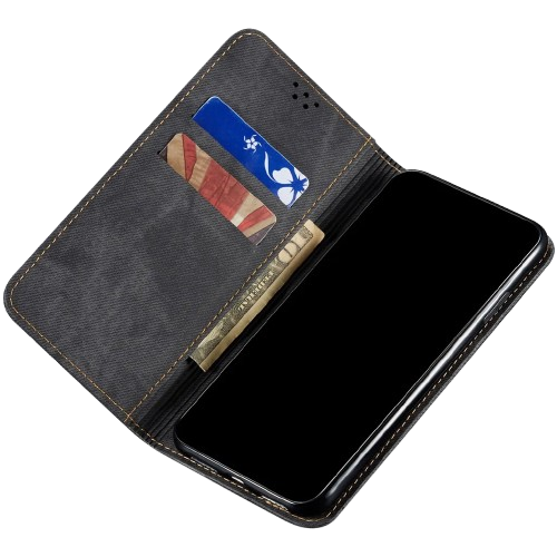 кожаный чехол iPhone X/XS деним чёрный