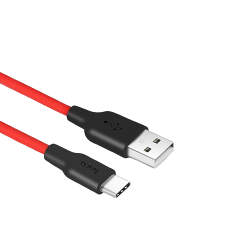 Hoco X21 силиконовый кабель USB-A — Type-C чёрный