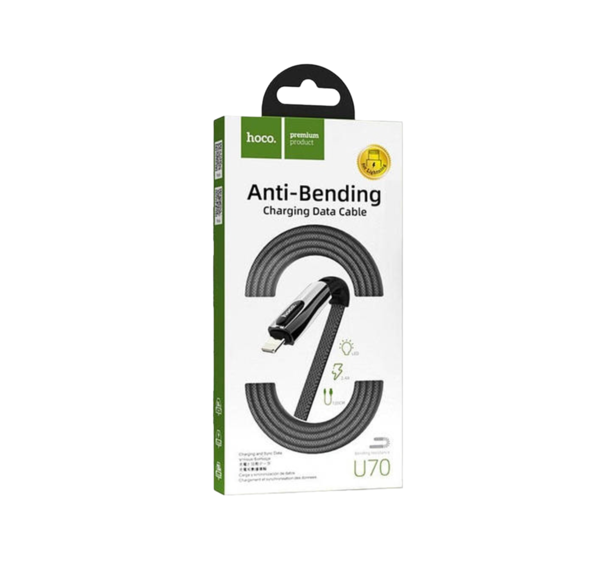 Hoco U70 Splendor Lightning кабель 1.2 м dark gray