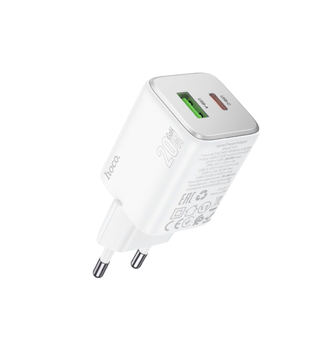 зарядное устройство Hoco N41 Almighty PD20W QC3.0 белый