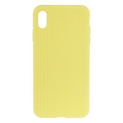 чехол Silicone Knitted iPhone Xs Max лаймовый