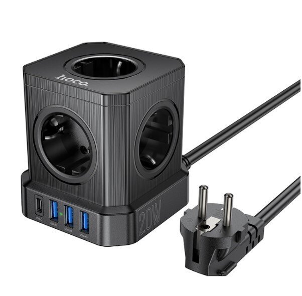 Hoco NS8 Sharp настольный удлинитель с USB PD20W чёрный