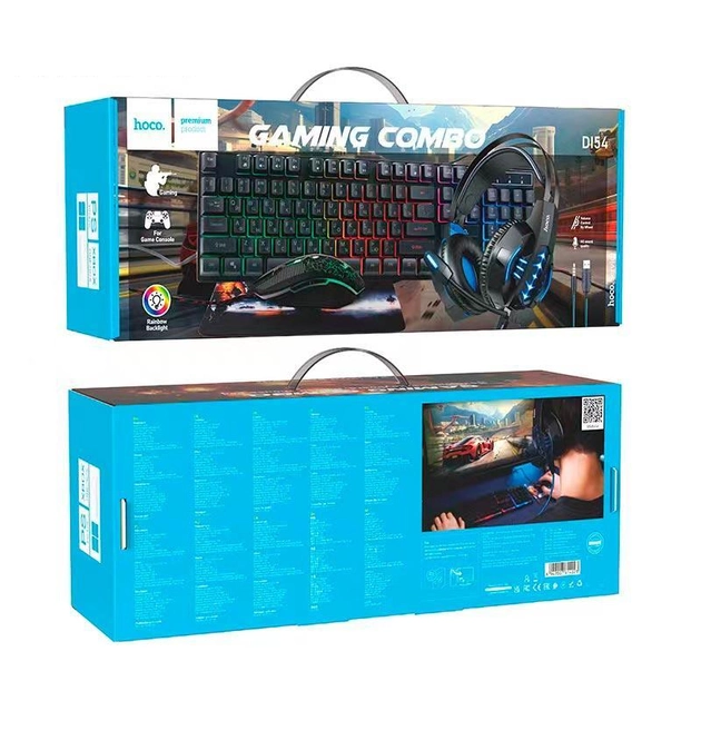игровой комплект Hoco DI54 Luster клавиатура мышь гарнитура чёрный