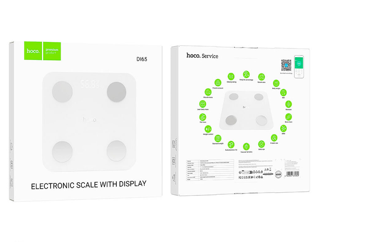 электронные весы Hoco DI65 Trust белые с дисплеем