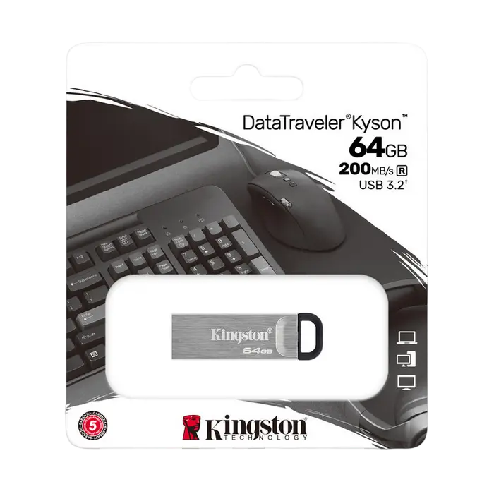флешка Kingston DataTraveler Kyson 64GB серебристый