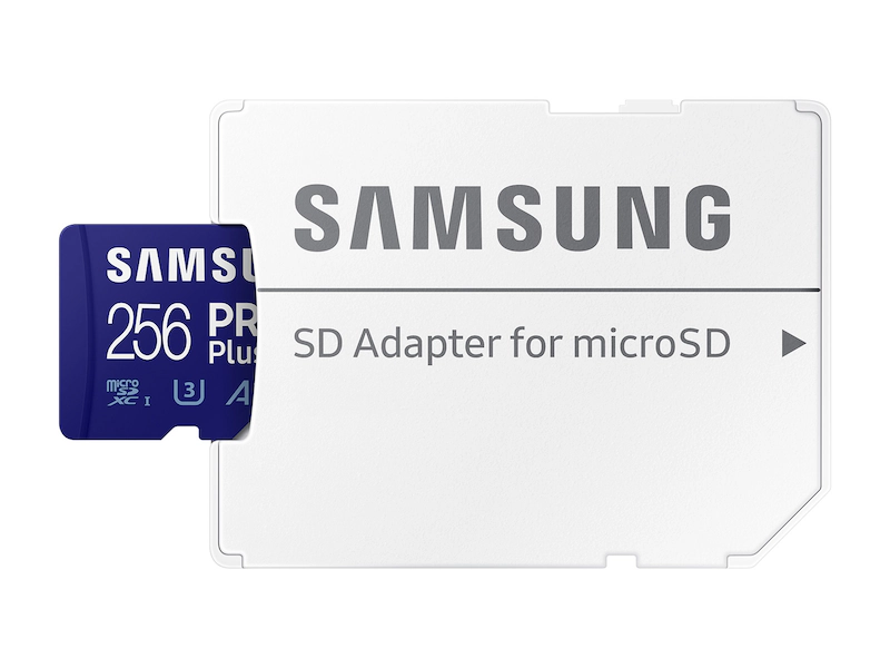 Карта Samsung PRO Plus 256GB с адаптером SD синий