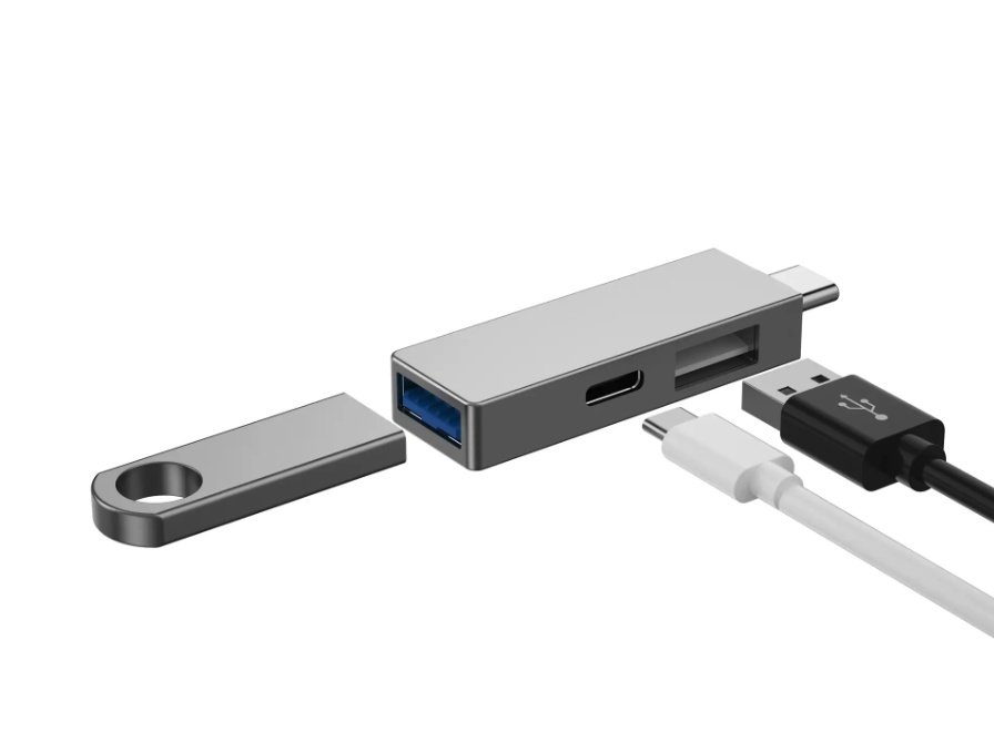 USB-C хаб WiWU T02 Pro серый