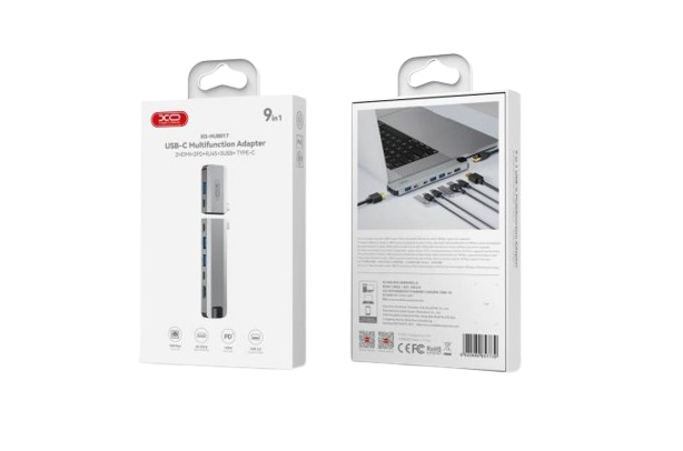 док-хаб XO HUB017 серо-прозрачный