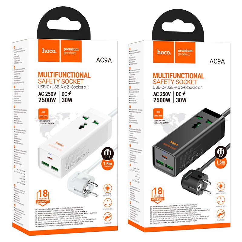 Hoco AC9A Talent настольное зарядное устройство PD30W чёрно-белый