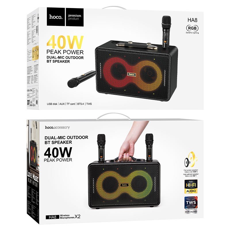 Hoco HA8 Ave караоке колонка чёрная