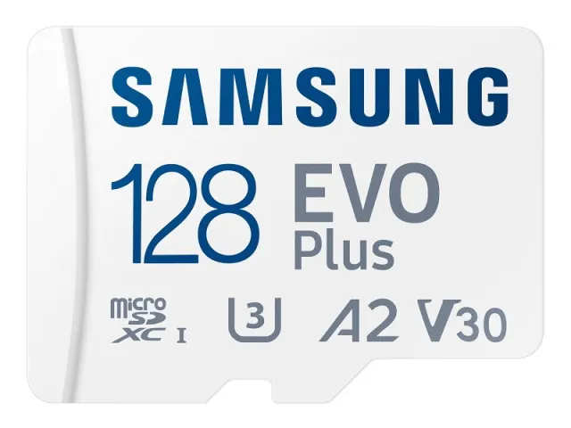Карта памяти Samsung EVO Plus 128GB microSDXC с адаптером SD белая