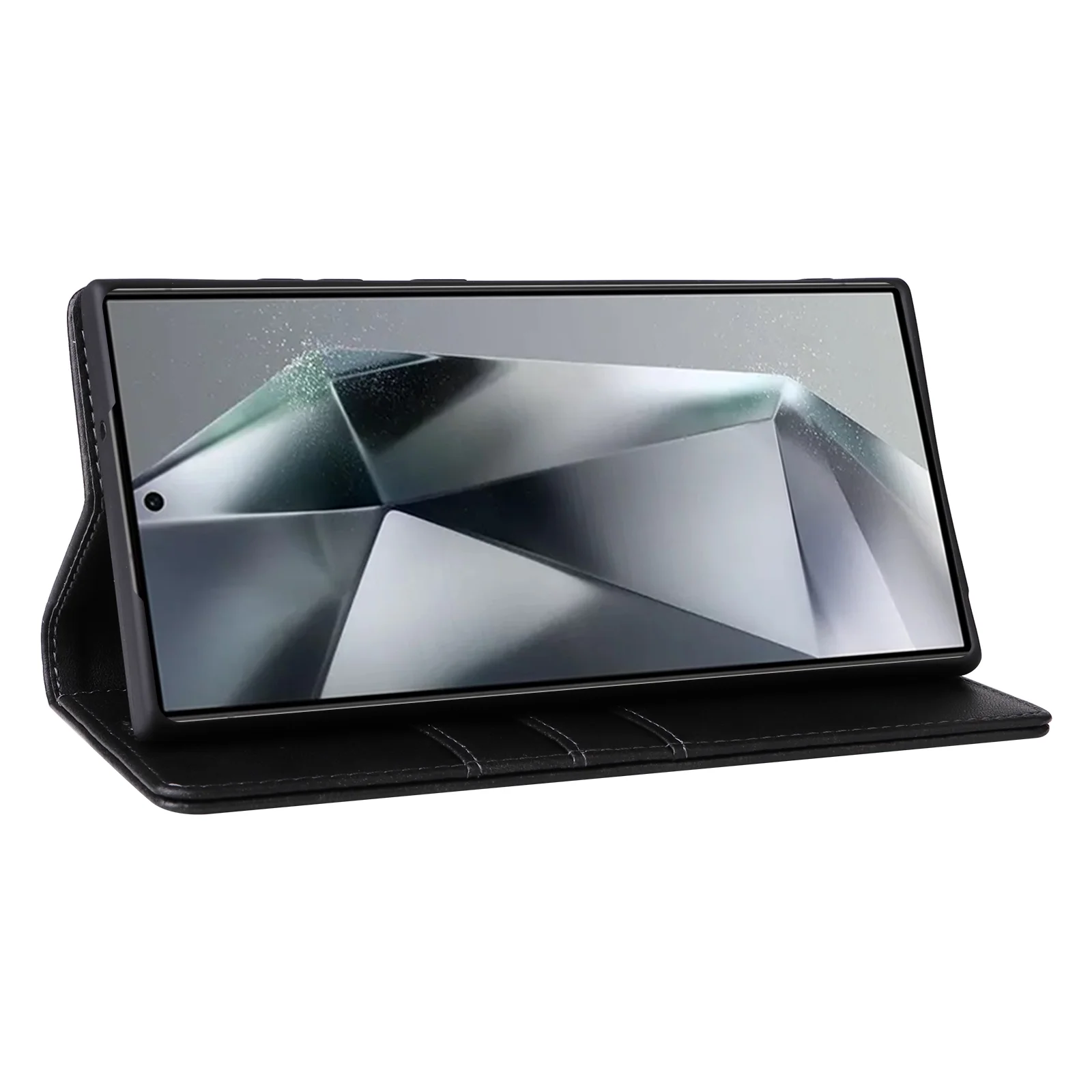 кожаный магнитный чехол Samsung S25 Ultra чёрный