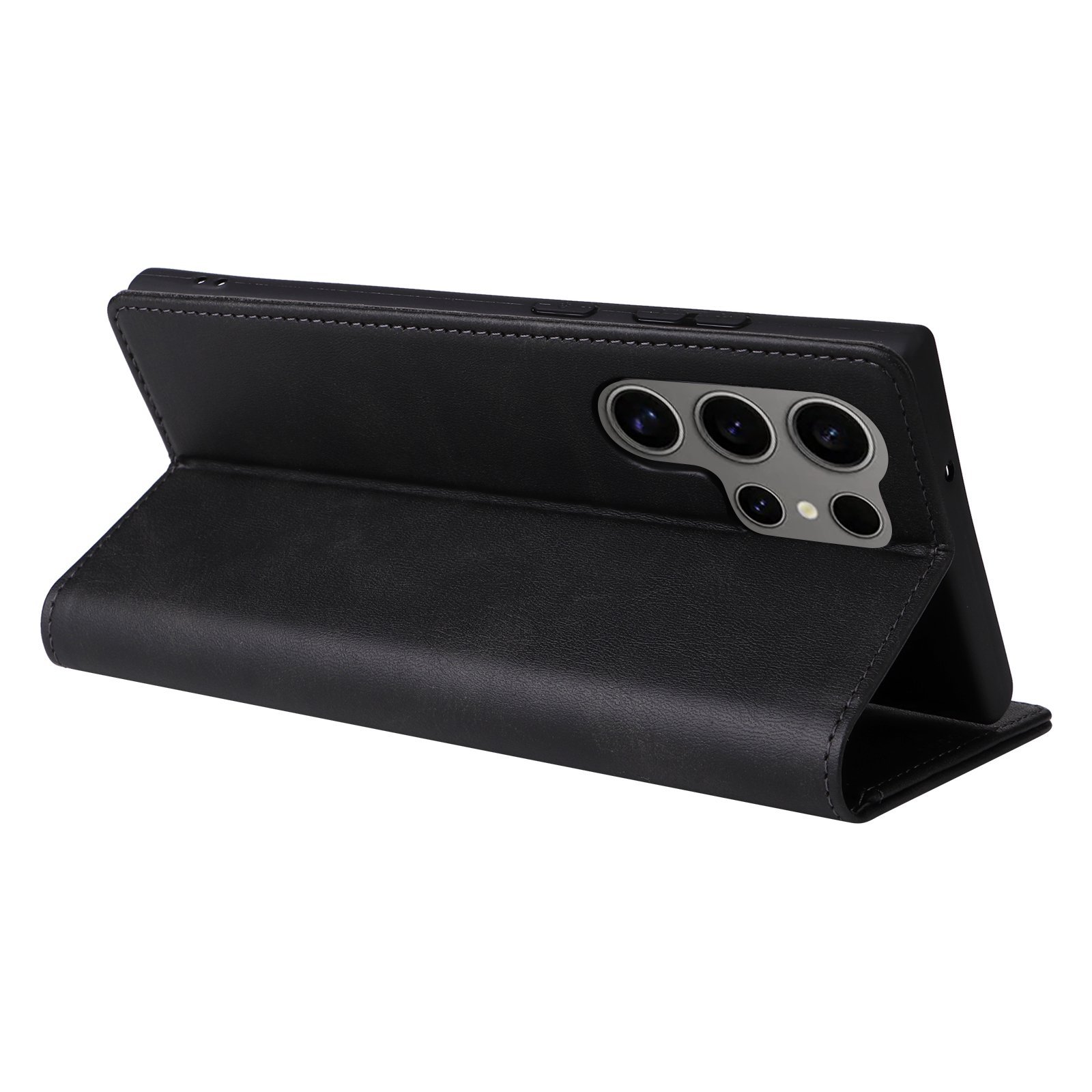 кожаный магнитный чехол Samsung S25 Ultra чёрный