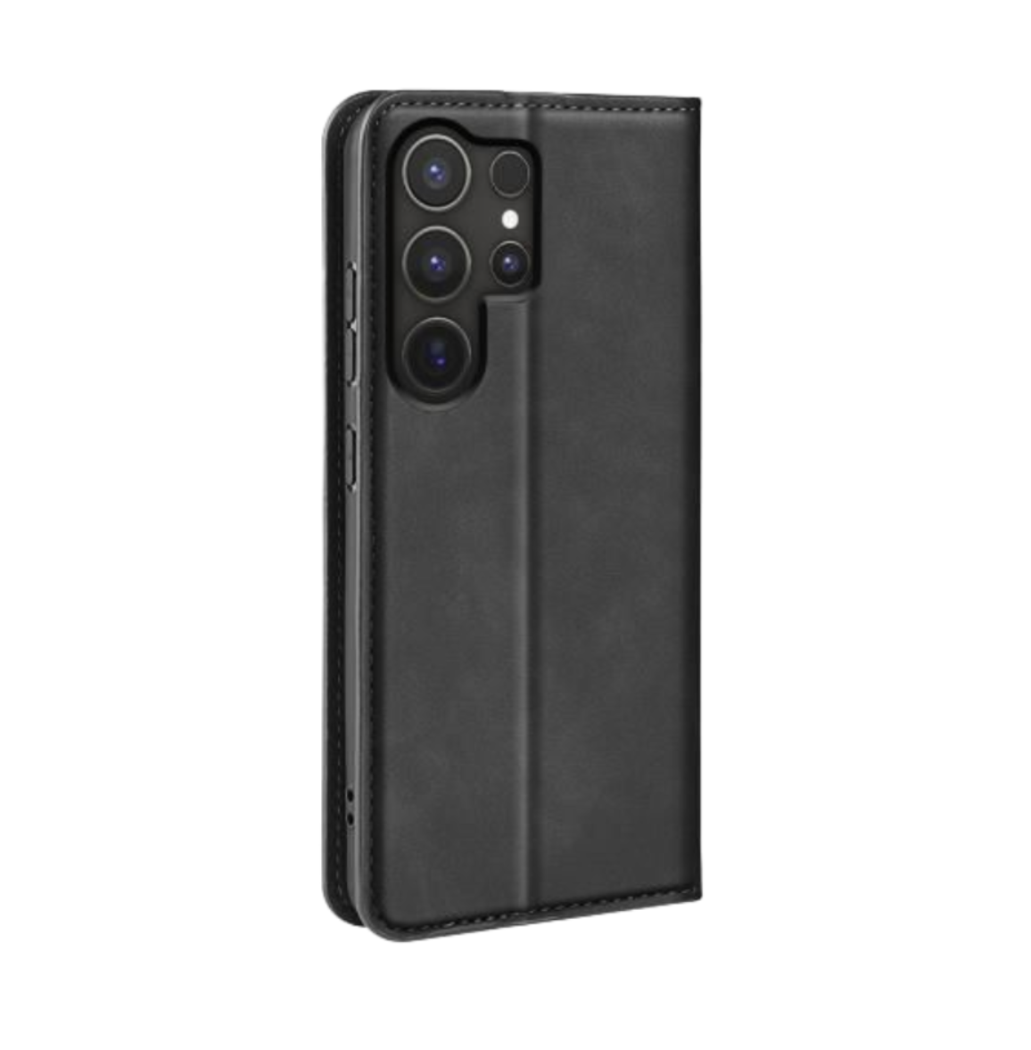 кожаный магнитный чехол Samsung S25 Ultra чёрный