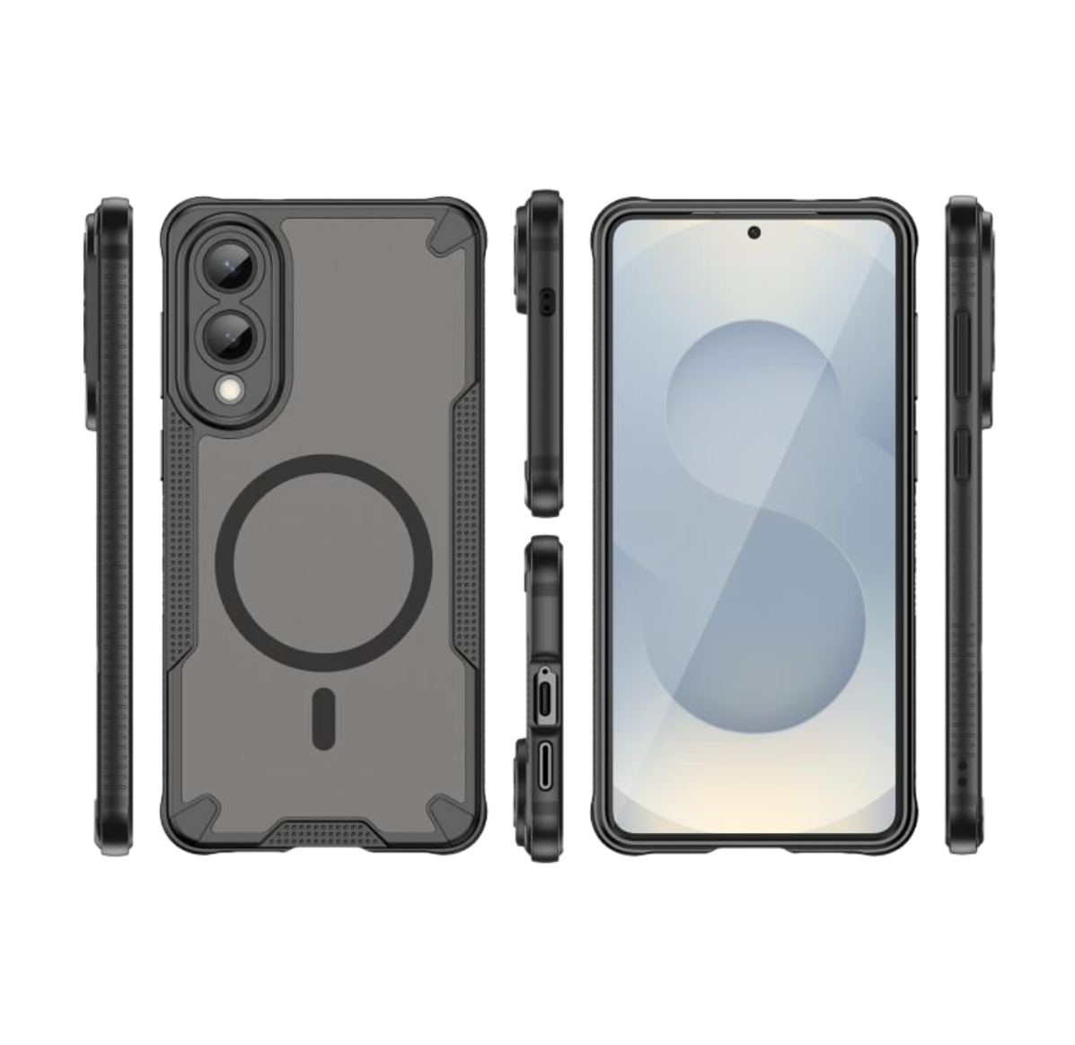 глянцевый MagSafe чехол Samsung S25 Edge чёрный