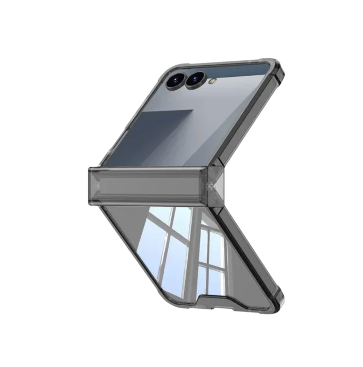 противоударный чехол GKK Samsung Z Flip7 прозрачный чёрный