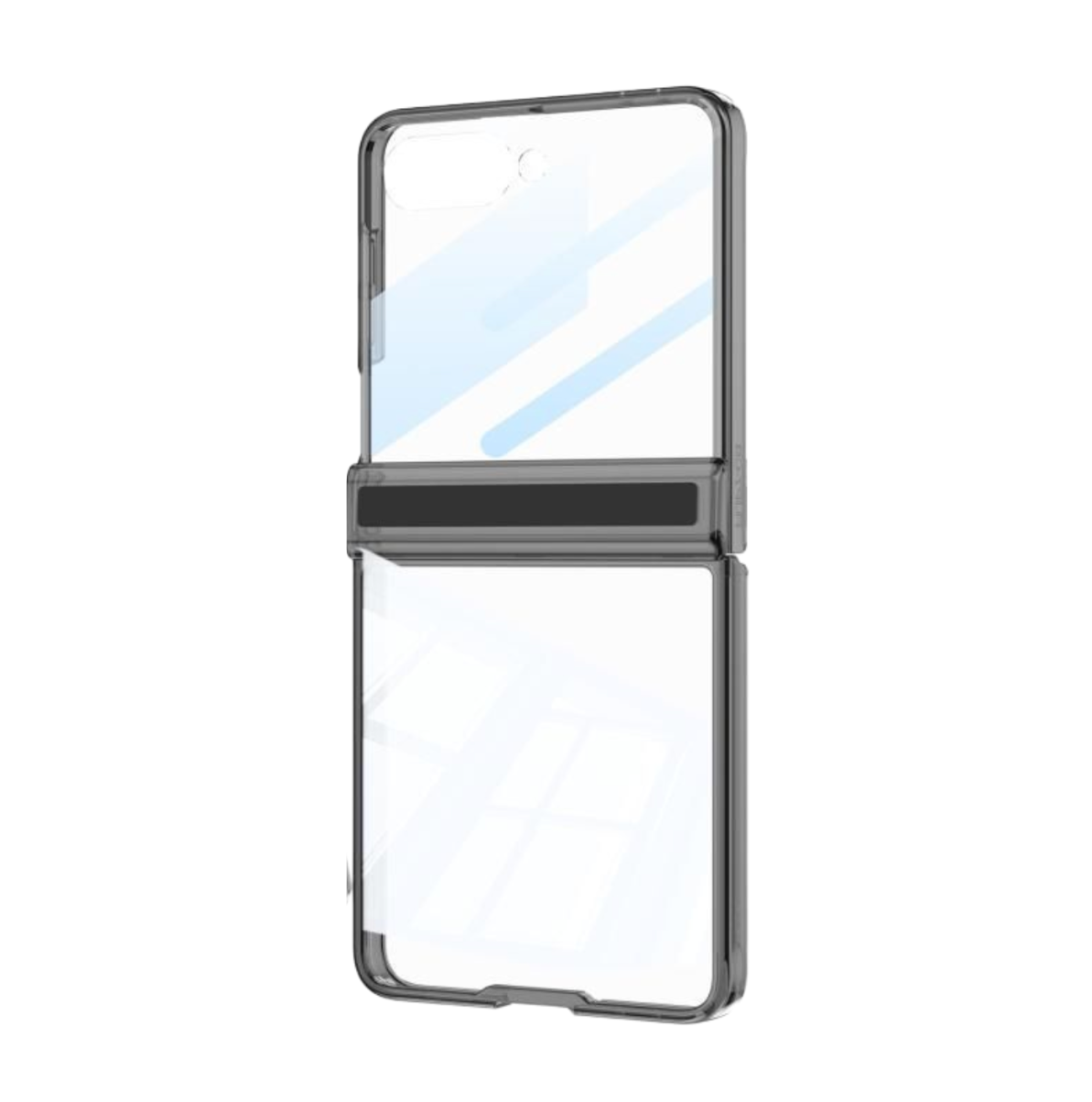 противоударный чехол GKK Samsung Z Flip7 прозрачный чёрный