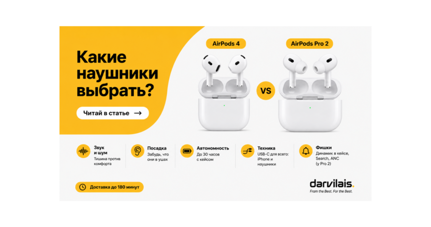 сравнение AirPods 4 и AirPods Pro 2