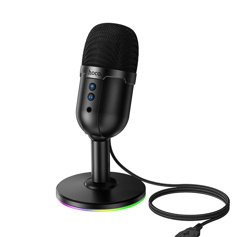 настольный usb микрофон hoco l25 bright черный