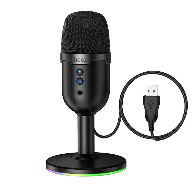 настольный usb микрофон hoco l25 bright черный