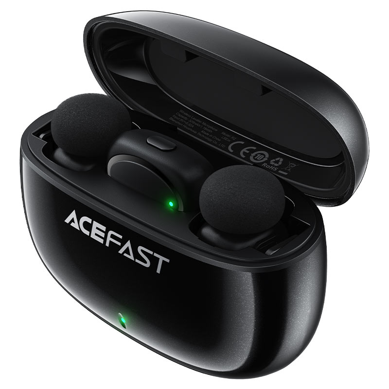 беспроводной петличный микрофон acefast r2 черный