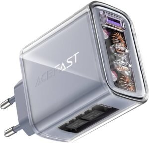 Зарядное устройство ACEFAST A45 Sparkling 65W GaN USB-C USB-A Mica Gray