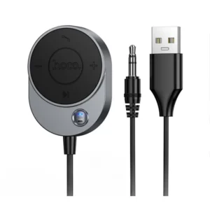 Автомобильный Bluetooth-адаптер Hoco E150 Path AUX цвета серый металлик