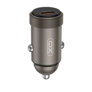 Чёрная автомобильная зарядка XO CC70 Mini Metal 30W с портом USB-C и поддержкой Power Delivery