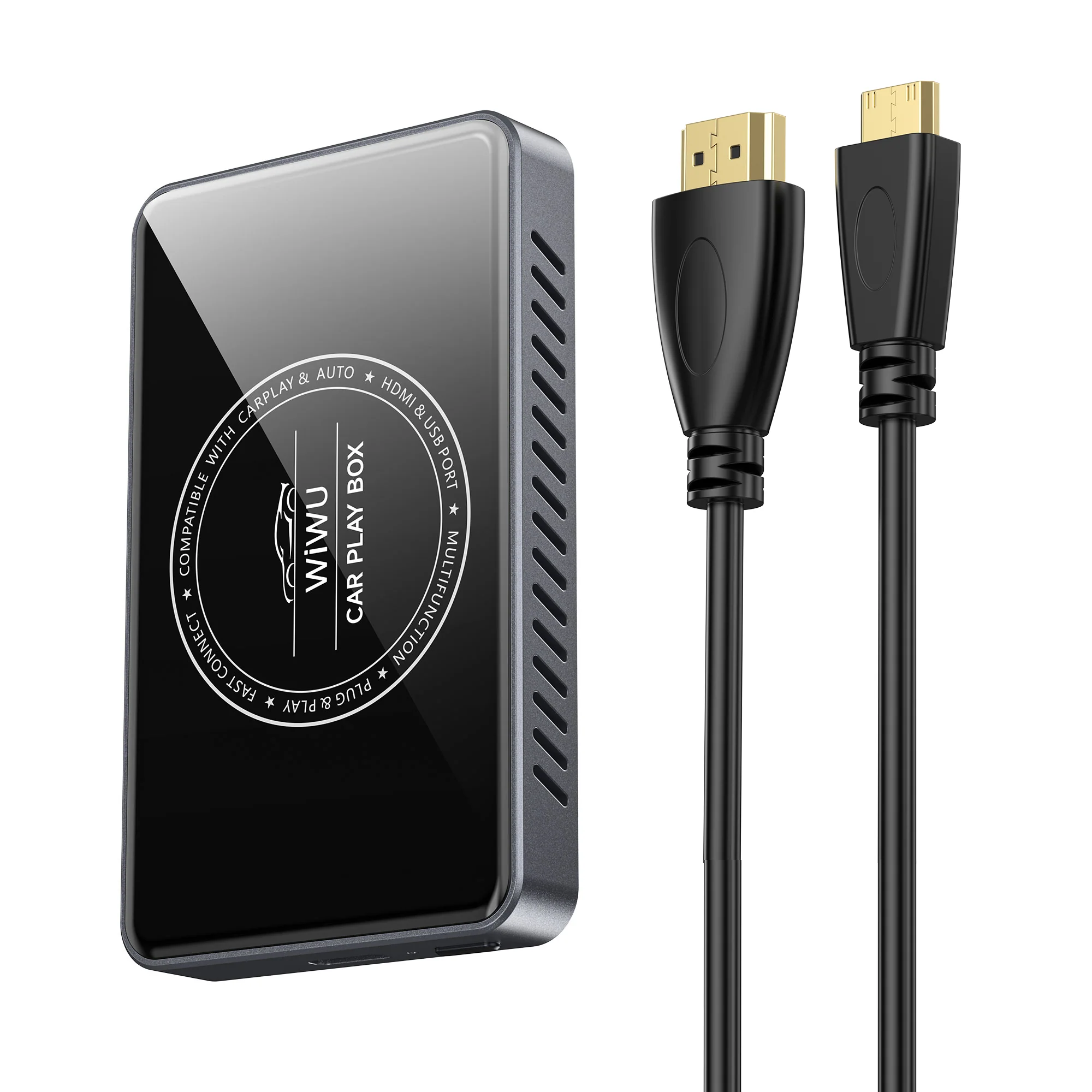 Чёрный мультимедийный адаптер WiWU Wi-CP004 CarPlay Box с Android, Wi-Fi и HDMI OUT